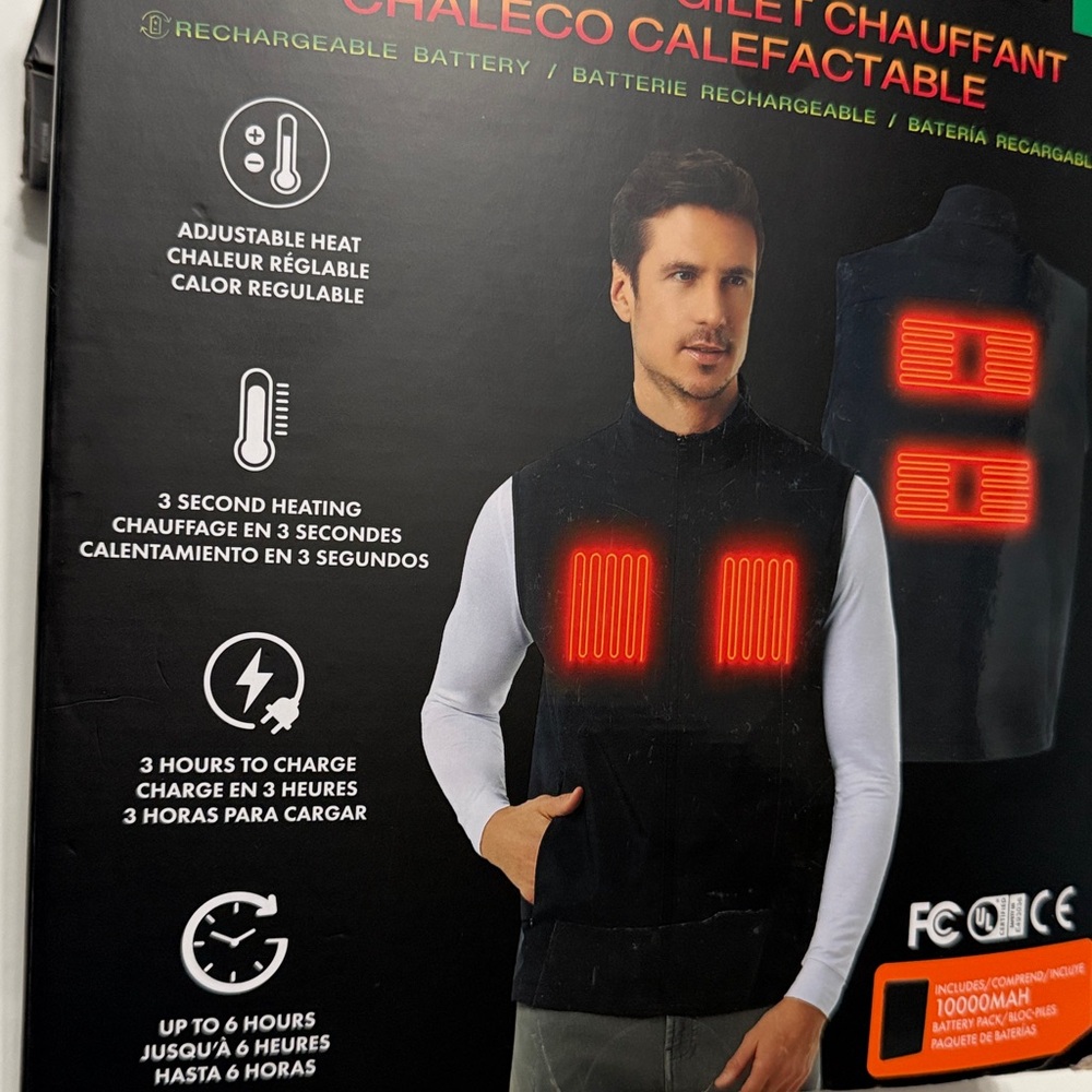 32 Degrees Black Heated Vest with Rechargeable Battery XL NWT - Picture 2 of 5